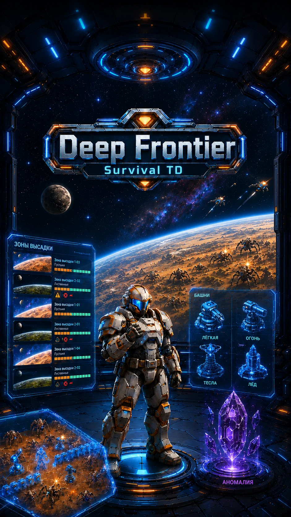Deep Frontier: командир, оборонительные башни и экспедиция на далёкую планету